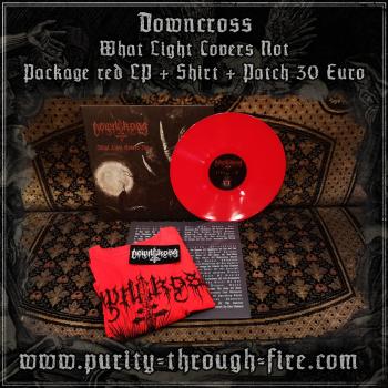 Downcross ‎- What Light Covers Not Package LP red + Shirt + Patch