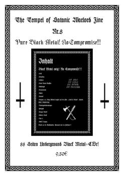 The Temple of Satanic Warlord Fanzine #8 with CDr